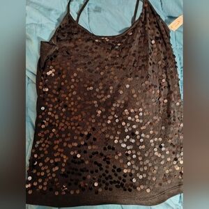 Old Navy Black Sequin Camisole, Nwt , Black With Sequins, Xl